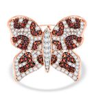 GP Trionfo Kollektion -Champagner Zirkon Ring 925 Silber 750 Roségold Vermeil (Größe 19.00) ca. 3.30 ct