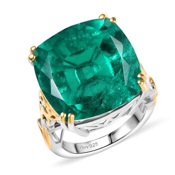 D'Joy Smaragd Triplett Quarz zweifarbiger Ring - 28,98 ct.