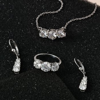 Moissanit Schmuckset, 925 Silber platiniert - 7,19 ct.