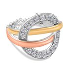 GP Celestial Dream Kollektion - Moissanit, Kanchanaburi Blauer Saphir Ring 925 Silber  (Größe 18.00) ca. 0.56 ct