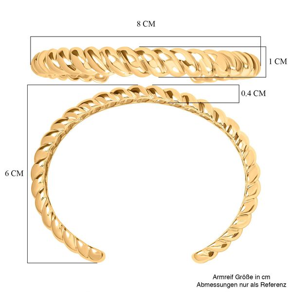 EVER TRUE Designer inspirierter gedrehter 19cm Armreif und Creolen in Goldton image number 5