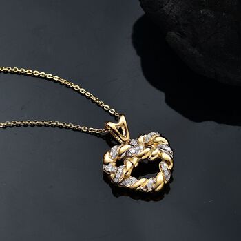 GP Amore Kollektion - Nat&uuml;rlicher wei&szlig;er  Diamant und Kanchanaburi blauer Saphir Anh&auml;nger mit 50cm Kette, 925 Silber 750 Gelbgold Vermeil - 0,15 ct.