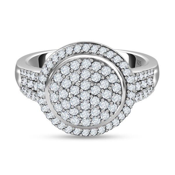 Weißer Diamant Ring, 925 Silber platiniert (Größe 19.00), ca. 0.75 ct image number 0