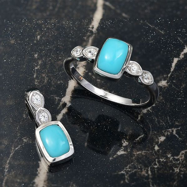 D'Joy Sleeping Beauty T&uuml;rkis Schmuckset 925 Silber rhodiniert (Gr&ouml;&szlig;e 16) ca. 2,00 ct. image number 2