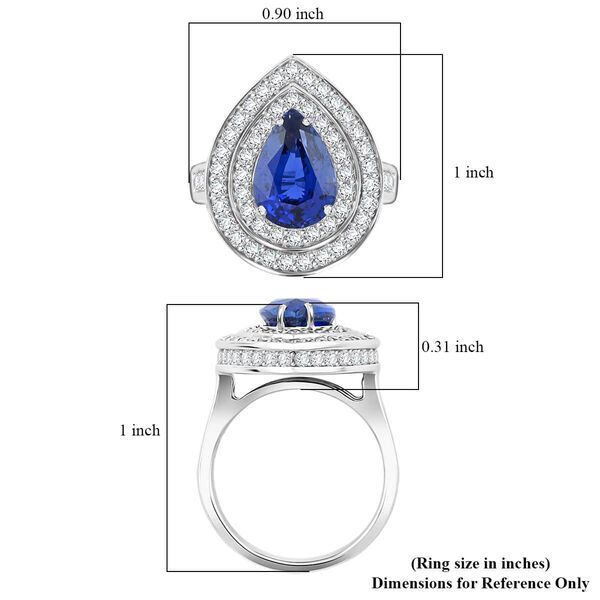 Chairman's Vault Collection - zertifiziert und geprüft RHAPSODY AAAA Ceylonfarbener Saphir und VS-EF Diamant Ring in 950 Platin - 6,05 ct. image number 5