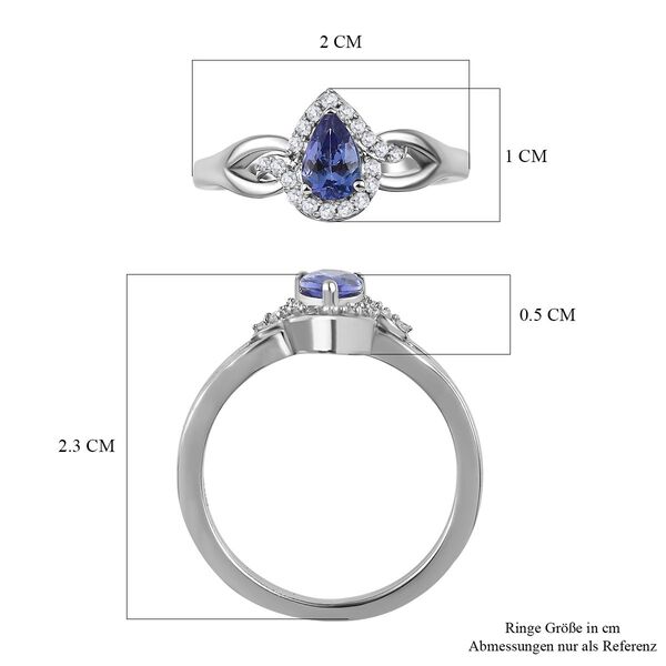 AAA Tansanit und Zirkon Ring - 0,57 ct. image number 7