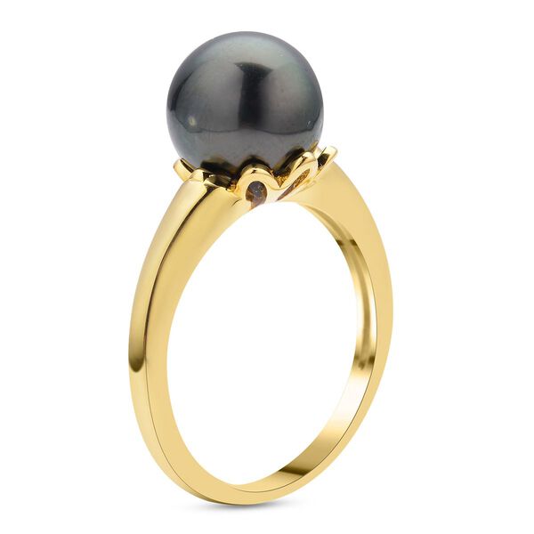 Tahiti-Zuchtperlen-Ring, 925 Silber vergoldet image number 4