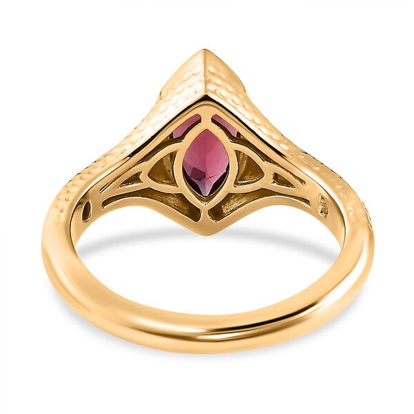 AAA Orissa Rose Granat Ring, 925 Silber Gelbgold Vermeil (Gr&ouml;&szlig;e 17.00) ca. 1.26 ct image number 6