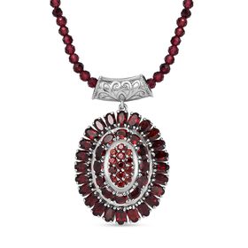 Mosambik Granat Schmuckset 925 Silber rhodiniert ca. 56,69 ct.
