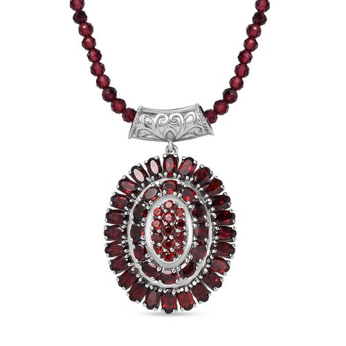 Mosambik Granat Schmuckset 925 Silber rhodiniert ca. 56,69 ct. image number 0