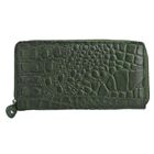 RFID-geschützte Brieftasche aus 100% echtem Leder mit Kroko-Prägung und abnehmbarem Trageschlaufe, dunkel grün image number 6
