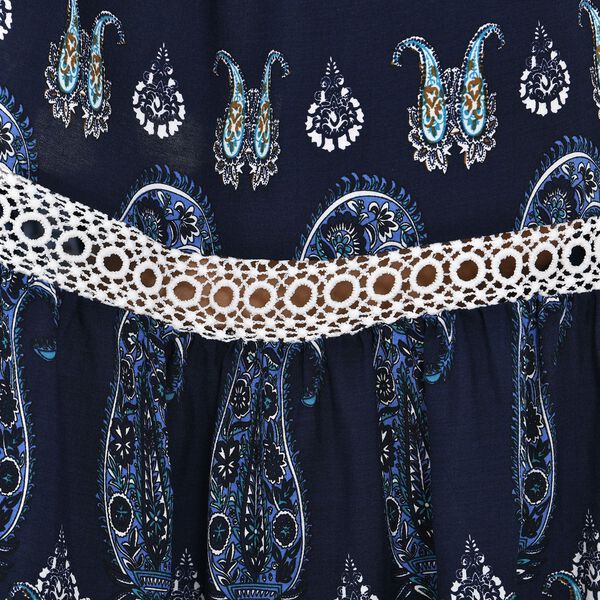 Langer Rock aus 100% Viskose, Dunkelblau, Einheitsgr&ouml;&szlig;e image number 6