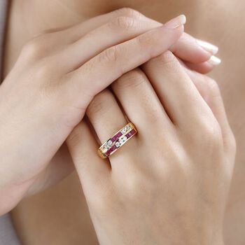 Afrikanischer Rubin  und Zirkon-Ring - 1,49 ct.