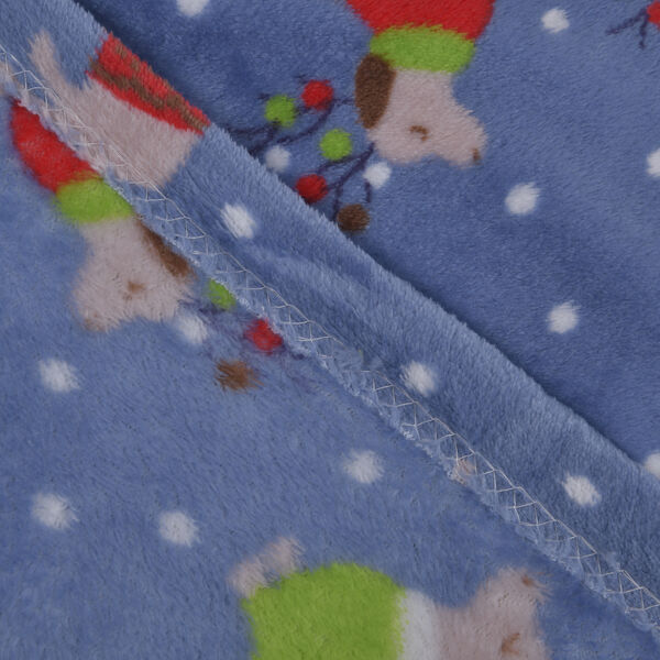 Supersoft Mikrolanell bedruckte Decke, Rentier-Muster, Gr&ouml;&szlig;e 150x200 cm, Hellblau image number 3