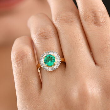 LUXURIANT AAA Labor kolumbianischer Smaragd und Labor Diamant Ring - 1,54 ct.