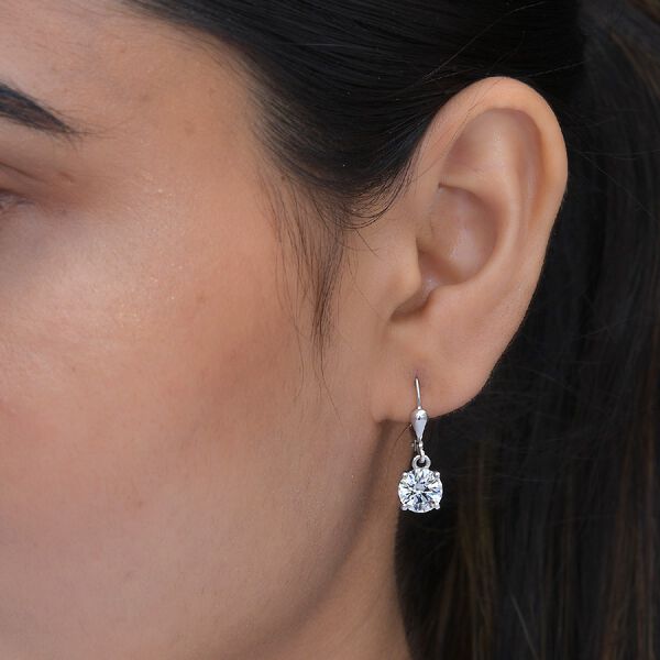 LUSTRO STELLA Hergestellt mit ZIRKONIA Tropfen Ohrringe 925 Silber Platin-&Uuml;berzug image number 3