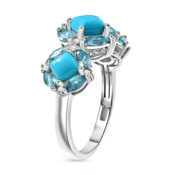 D'Joy AA Sleeping Beauty Türkis Ring 925 Silber rhodiniert (Größe 18.00) ca. 2,78 ct image number 5