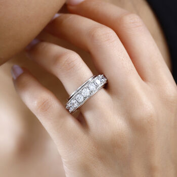 Wei&szlig;er Zirkonia Spinning-Ring - 8,10 ct.