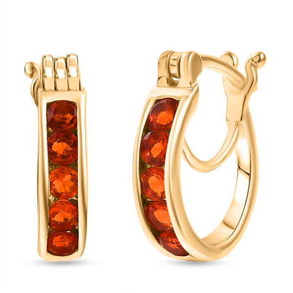 D'Joy AAA Blaze Feueropal Ohrringe, 925 Silber vergoldet - 0,49 ct.
