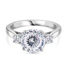 D'Joy 100 Facetten Moissanit Ring 925 Silber rhodiniert (Größe 20.00) ca. 2,80 ct