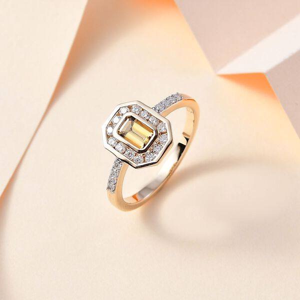 AAA Nat&uuml;rlicher, goldener Tansanit und Moissanit-Ring in 375 Gold - 1,17 ct. image number 10
