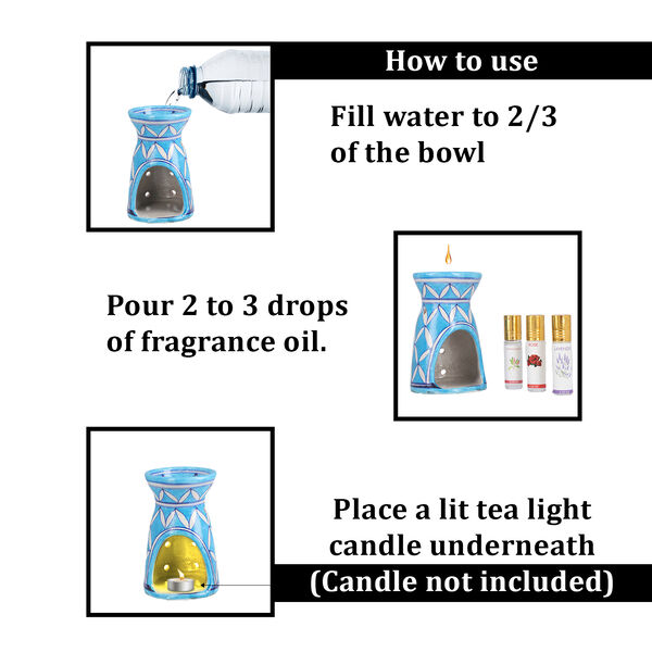 Duftlampe mit 3 &auml;therischen &Ouml;len, Hellblau image number 8