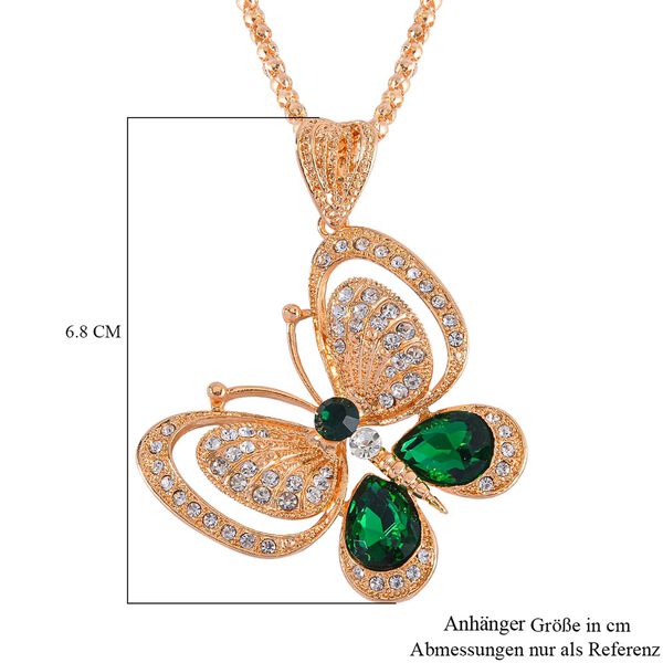 Neongr&uuml;ner Kristall, Wei&szlig;er Kristall Halskette ca. 70 cm  Std Gelb image number 7