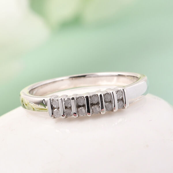 Diamant Band Ring 925 Silber Platin-Überzug image number 2