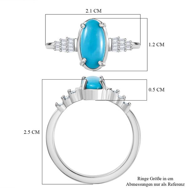 AA Sleeping Beauty Türkis und Diamant Ring - 1,28 ct. image number 7