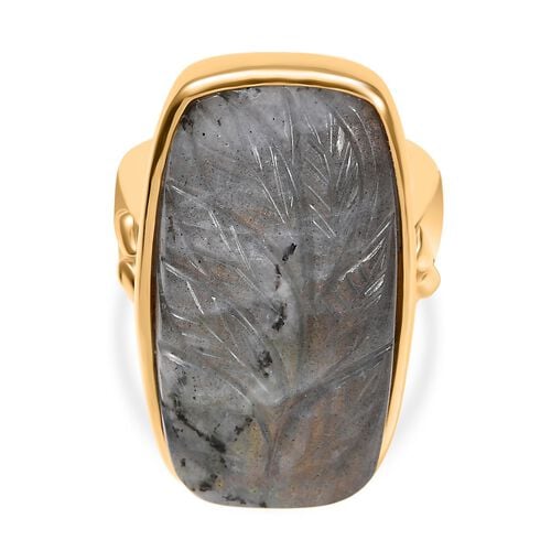 Feuer Labradorit Ring Messing (Größe 17.00) ca. 30,22 ct image number 0