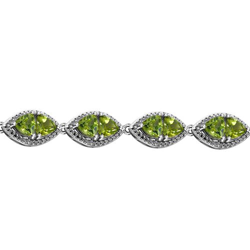 Natürliches Peridot Armband, ca. 18 cm, 925 Silber rhodiniert ca. 11.40 ct image number 1