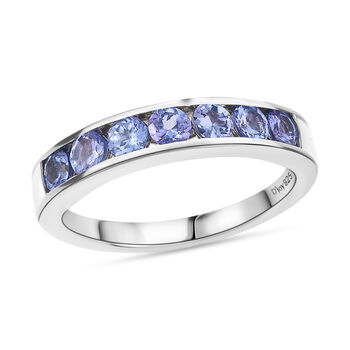 D'Joy AA Tansanit Ring, 925 Silber platiniert - 0,89 ct.