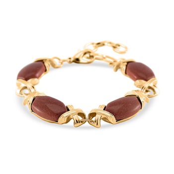 Sonnenstein Armband, ca. 15.25 cm + 5 cm Extender, gelb vergoldet ca. 65.00 ct