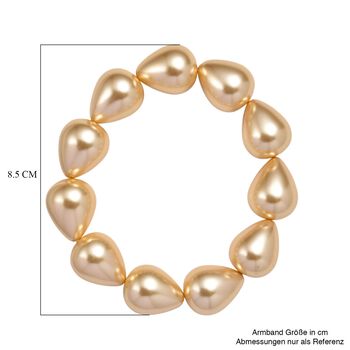 Flexibles goldenes Tropfen Muschelkernperle Armband