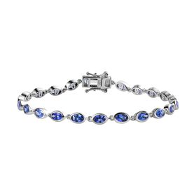 AAA Tansanit Armband ca. 19 cm 925 Silber rhodiniert ca. 5,94 ct.