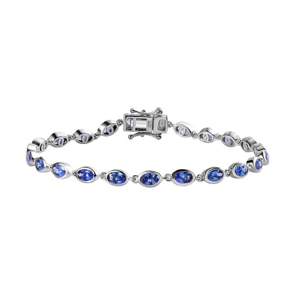 AAA Tansanit Armband ca. 19 cm 925 Silber rhodiniert ca. 5,94 ct.
