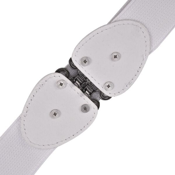 Gürtel mit Metallschnalle, gewebt, Weiß image number 3