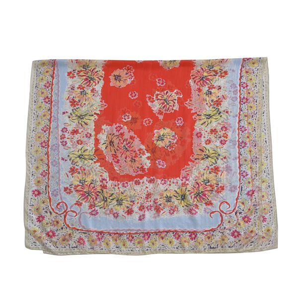 LA MAREY bedruckter Seidenschal, Orange image number 2