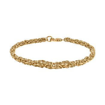Handgefertigte Verlaufs K&ouml;nigskette Armband ca. 19 cm, 925 Silber 750 Gelbgold Vermeil ca. 9,51g