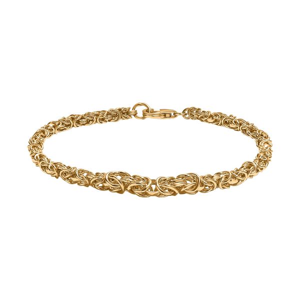 Handgefertigte Verlaufs K&ouml;nigskette Armband ca. 19 cm, 925 Silber 750 Gelbgold Vermeil ca. 9,51g