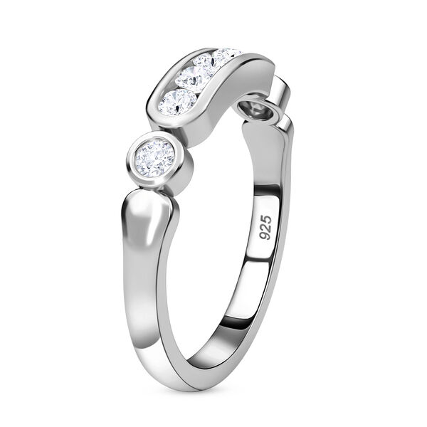 Moissanit Ring, 925 Silber rhodiniert - 0,49 ct. image number 5