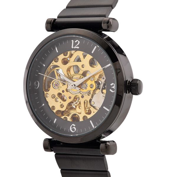 GENOA TIME V2 Automatik-Mechanische Uhr, weißes Zifferblatt mit Sonnenschein-Design, 3ATM Wasserdicht, 8,5 cm, Schwarz image number 3