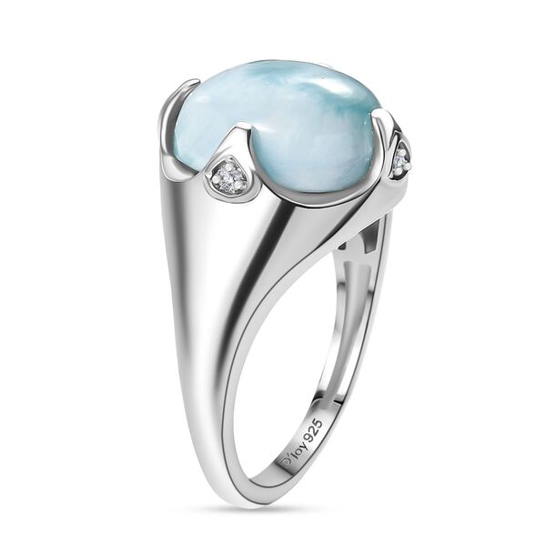 D'Joy Larimar, Weißer Zirkon Ring 925 Silber rhodiniert (Größe 19.00) ca. 5,51 ct image number 5