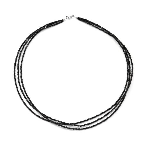 Schwarzer Spinell Halskette ca. 45 cm 925 Silber ca. 55,00 ct. image number 0