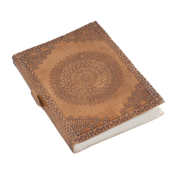 3er Set - Notizbuch mit Einband aus 100% echtem Leder, Kugelschreiber und Schl&uuml;sselanh&auml;nger gef&uuml;llt mit echtem Rubin image number 3