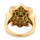 Natürlicher Chromdiopsid und Zirkon Blumen Ring 925 Silber vergoldet (Größe 16.00) image number 5