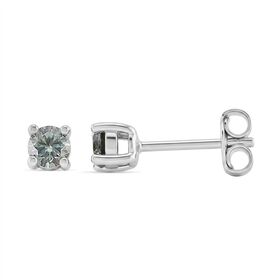 D'Joy Blauer Moissanit Ohrringe 925 Silber rhodiniert ca. 0.60 ct
