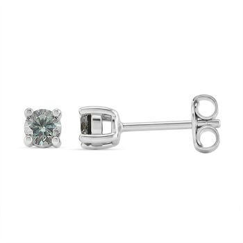 D'Joy blaue Moissanit Ohrringe, 925 Silber rhodiniert - 0,60 ct.