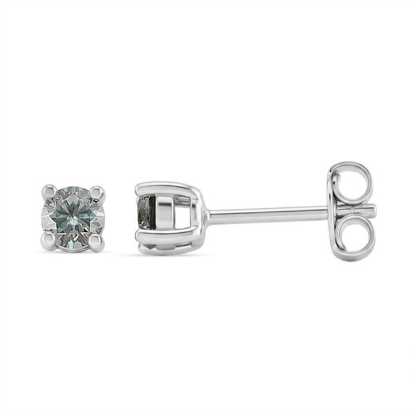 D'Joy blaue Moissanit Ohrringe, 925 Silber rhodiniert - 0,60 ct.