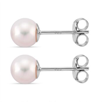 D'Joy AAA Chinesische Akoya-Perle (6-7 mm) Ohrringe 925 Silber rhodiniert